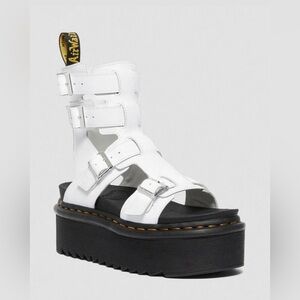 Dr. Martens Giavanna White Leather Gladiator Sandals. Size 9 womens